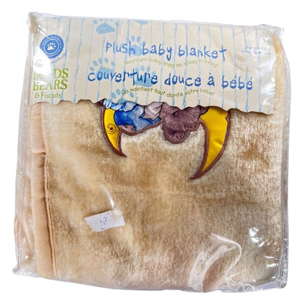 NEW Boyds Bears Collection Plush Baby Blanket Moon Embroidery Yellow 30" X 45" - Picture 1 of 9